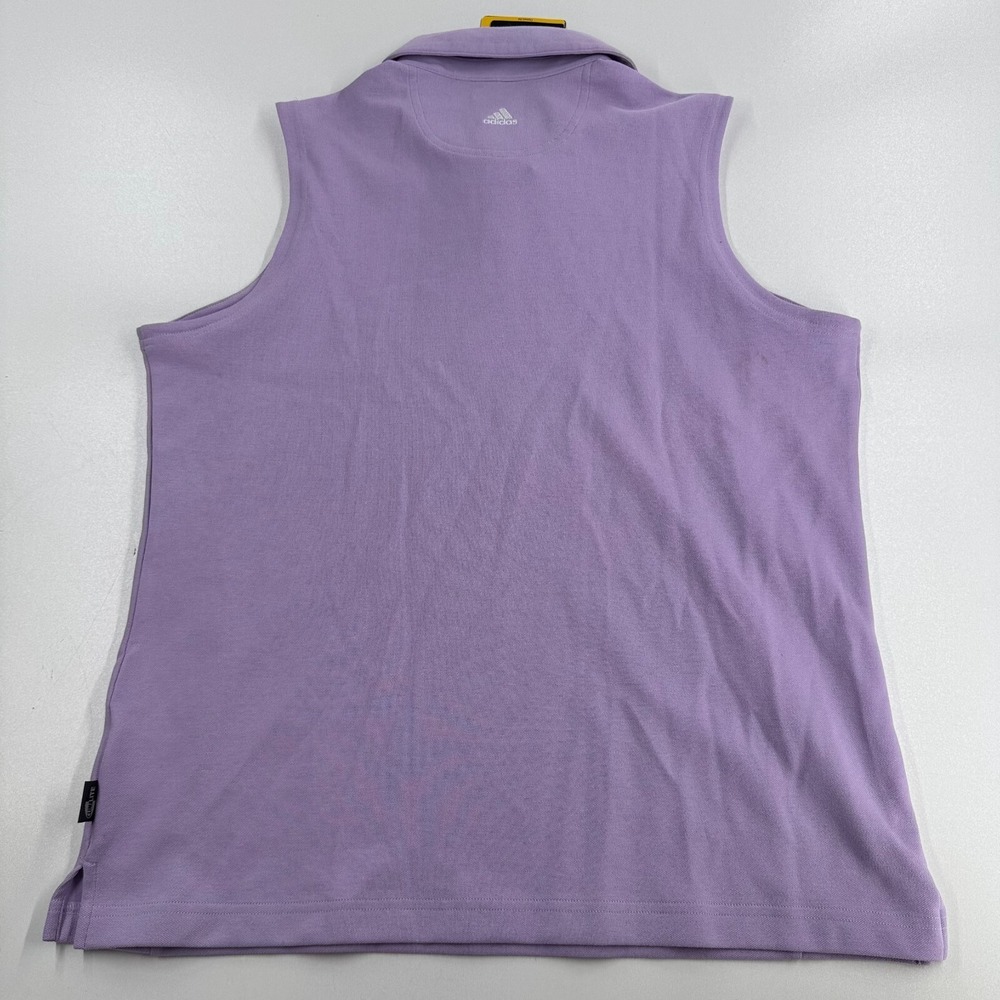 Adidas CLIMALITE WOMENS Lavender Sleeveless Button Close Golf Shirt SIZE L - NWT - Picture 3 of 15